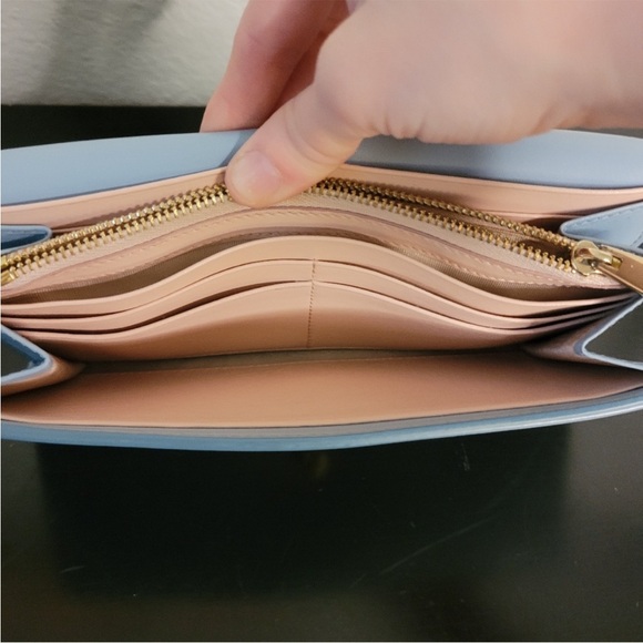 Previously loved Salvatore Ferragamo long wallet in Baby Blue